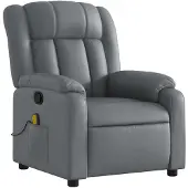 vidaXL Massagesessel Relaxsessel Grau Kunstleder
