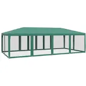 vidaXL Partyzelt mit 12 Mesh-Seitenteilen Grün 8x4 m HDPE