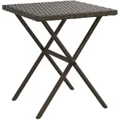 vidaXL Sonnenliegen 2 Stk. mit Tisch Braun Poly Rattan