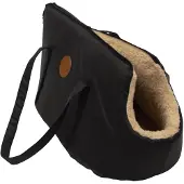 Jack & Vanilla , Elegante Transportbox für Kleintiere, edles schwarzes Design,