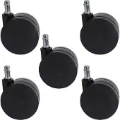 Mendler 5er-Set Universalrollen T533, Bürostuhl-Rollen Stuhlrollen, 150kg belastbar, Schwerlast Ø 11mm