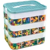 OEM Aufbewahrungsbox, stapelbares Design, integrierte Arbeitsfläche, Blau, 3-lagig