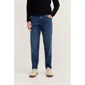Bugatti 5-Pocket-Jeans "Tapered Fit", Herren, Gr. 32, Länge 34, blau (363, blau), 91% Baumwolle, 7% Polyester, 2% Elasthan, Jeans 5-Pocket-Jeans, aus Stretch Handcrafted Denim