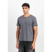 Alpha industries T-Shirt "Basic T-Shirt SL", Herren, Gr. S, schwarz (grauschwarz, schwarz), Obermaterial: 100% Baumwolle, Shirts T-Shirt