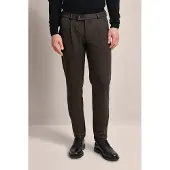 Bugatti Bundfaltenhose , Herren, Gr. 35, Länge 34, braun, 57% Polyester, 39% Viskose, 4% Elasthan, unifarben, slim fit, Hosen Bundfaltenhose, mit modernem Schnitt