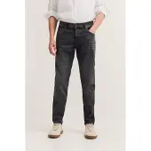 Bugatti 5-Pocket-Jeans "Tapered Fit", Herren, Gr. 32, Länge 32, grau (273, dunkelgrau), 91% Baumwolle, 7% Polyester, 2% Elasthan, Jeans 5-Pocket-Jeans, aus Stretch Handcrafted Denim
