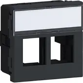 Hager G45MM0529011 Geräteeinbauset für 2x Multimedia Typ 05 Direkt Klipping 45x45 Graphitschwarz