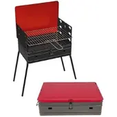 Mille Pic-Nic Grillkoffer - Handgefertigter Holzkohlegrill aus Eisen - 40x28cm