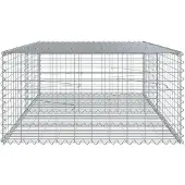 vidaXL Gabione mit Deckel 200x100x50 cm Verzinktes Eisen