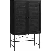 Selsey Mogest - Highboard 2-türig, Schwarz, 80 cm