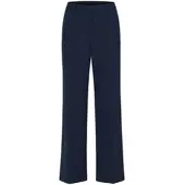 Goldner Stoffhose "Jerseyhose mit Bügelfalten", Damen, Gr. 42, N-Gr, blau (marine), Obermaterial: 95% Polyester PES. 5% Elasthan EL., festlich, weit, Hosen Stoffhose, Luftige Qualität
