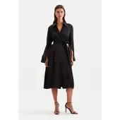 Seidensticker Sommerkleid , Damen, Gr. XXL (44), Normalgrößen, schwarz, 75% Acetat, 25% Polyester, unifarben, regular fit, Kleider Sommerkleid, 1/1 Kragen Uni