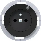 Hager WLS1863BG Steckdose mit Schutzkontaktstift und Kontroll-LED R.Classic schwarz, glänzend