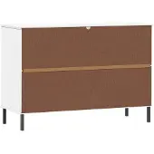 vidaXL Sideboard OSLO mit Metallbeinen Weiß 113x40x77 cm Massivholz