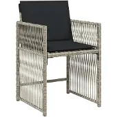 vidaXL 13-tlg. Garten-Essgruppe mit Kissen Hellgrau Poly Rattan