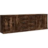 vidaXL Sideboards 3 Stk. Räuchereiche Holzwerkstoff