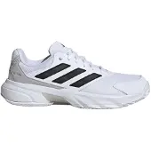 Adidas Tennisschuh PERFORMANCE "COURTJAM CONTROL 3 CLAY", Herren, Gr. 43, schwarz-weiß (cloud weiß, core schwarz, grau two), Synthetik, Textil, Schuhe Tennisschuh, für Sandplätze, Clay
