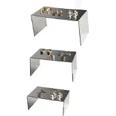 Merkloos Set von 3 Spiegel-Acryl-Display-Risern für Schmuck