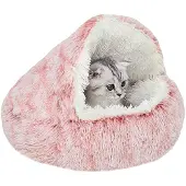Merkloos Donutförmiges Tierbett aus Plüsch, 50 cm