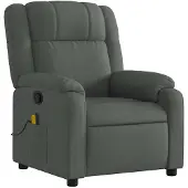 vidaXL Massage-Relaxsessel, Stoff, Dunkelgrau