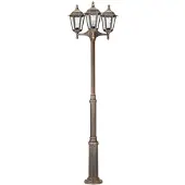 Albert 652099 Mastleuchte 3-fl. Typ Nr. 2099 - Farbe: braun-messing, für 3 x Lampe, E27