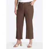 Sheego Leinen-Mix-Hose in schoko | Gr.: 48