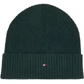 Tommy Hilfiger Strickmütze "TH FLAG PIMA COTTON BEANIE" Beanie mit Logostickerei, mit Kaschmiranteil Unisex