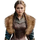Merkloos Vikingerpelz Schulterpelzkragen für Damen (Mittelalterlicher Stil)