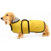 Merkloos Hundejacke Verstellbare Leichte Dackel Regenjacke mit Reflektierenden Bändern