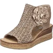 Rieker Keilsandale, Sommerschuh, Plateausandalette mit Blüte