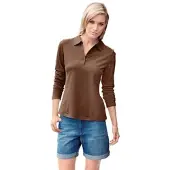 B.c. best connections Poloshirt "Poloshirt", Damen, Gr. 44, braun, 95% Baumwolle, 5% Elasthan, BY HEINE, unifarben, Shirts Poloshirt