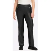 Sheego Lederimitathose , Damen, Gr. 50, Normalgrößen, schwarz, 100% Polyester, Rückenteil:5% Elasthan, 25% Polyamid, 70% Viskose, unifarben, Hosen Lederimitathose