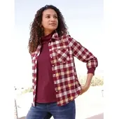 Witt Weiden Flanell-Bluse in bordeaux-ecru-kariert | Gr.: 54