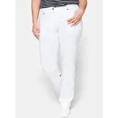 Sheego Cargohose , Damen, Gr. 52, Normalgrößen, weiß, 97% Baumwolle, 3% Elasthan, unifarben, Hosen Cargohose