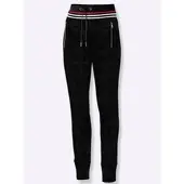 Inspirationen Jogger Pants , Damen, Gr. 23, Kurzgrößen, schwarz, 85% Polyester, 12% Viskose, 3% Elasthan, unifarben, lang, Hosen Jogger Pants