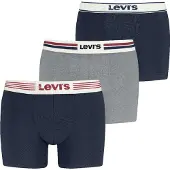 Levi's Boxer , Herren, Gr. L, blau (navy, grau melange), Obermaterial: 95% Baumwolle, 5% Elasthan, Unterhosen Boxer