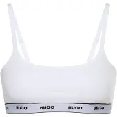 HUGO Bralette "TWIN BRALETTE STRIPE", Damen, Gr. L, N-Gr, 2 Stk., weiß (weiß 125), Jersey, Obermaterial: 95% Baumwolle, 5% Elasthan, BHs Bralette, ungepolstert