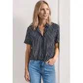 Street One Kurzarm Sommerbluse mit Streifenmuster