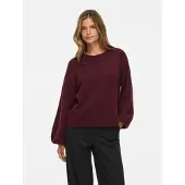 Vila "VISAPNA O-NECK L/S KNIT TOP/PB/1" mit Rundhalsausschnitt, aus Strick, Regular Fit