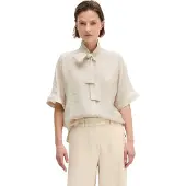 Marc O'Polo Schluppenbluse , Damen, Gr. 34, beige (grau silk), Web, Obermaterial: 83% Viskose, 17% Polyamid, regular fit normal, Blusen Schluppenbluse, Crinkle, regular aus Viskose-Mix