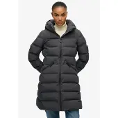 Superdry Steppjacke "CITY MID PADDED JACKET", Damen, Gr. XL, schwarz (ebony), Steppware, Obermaterial: 100% Polyester, unifarben, relaxed fit Po-bedeckend, Jacken Steppjacke, Kunstfaser, relaxed fit