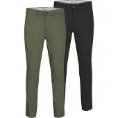Jack & Jones 12180705, Chino, Erwachsener, Schwarz, Grün, Baumwolle, Elasthan, Nicht bleichen, Natürliche Trocknung
