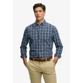 Superdry für Herren. M4011107A Preppy Poplin Hemd marineblau (XL), Lässig, Baumwolle, Langarm