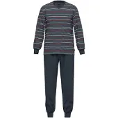 Ammann Schlafanzug "Schlafanzug lang Men / Nightwear", Herren, Gr. 54, blau (nightblau), Obermaterial: 100% Baumwolle CO., Homewear-Sets Schlafanzug