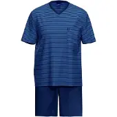 Ammann Schlafanzug "Schlafanzug kurz Men / Nightwear", Herren, Gr. 62, blau, Obermaterial: 62% Baumwolle CO. 38% Polyester PES., Homewear-Sets Schlafanzug