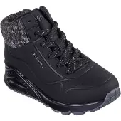 SKECHERS Sneaker "Uno Gen1 - Darling Daze", Mädchen, Gr. 34, schwarz, Lederimitat, Textil, Schuhe Sneaker, Schnürboots, Winterstiefel, High Top Sneaker mit Warmfutter