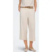 ONLY Culotte "ONLSIESTA HW LIN BL CLEAN CULOT PNT NOOS", Damen, Gr. M (38), N-Gr, beige (moonbeam), Web, Obermaterial: 80% Viskose, 20% Leinen, unifarben, 7/8-Länge, Hosen Culotte, mit Leinen