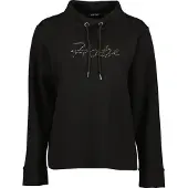 Blue Seven Sweater "Sweatshirt mit Stehkragen", Damen, Gr. 38, schwarz (9990, schwarz), 55% Viskose, 40% Polyester, 5% Elasthan, normal normal, ohne Ausschnitt, gerader Abschluss, Sweatshirts Sweater