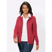Casual Looks Strickjacke , Damen, Gr. 52, rot (korallenrot), 50% Baumwolle, 50% Polyacryl, unifarben, figurumspielend, Strickjacken Strickjacke