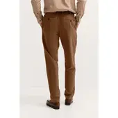 Bugatti Chinohose "Tapered Fit", Herren, Gr. 36, Länge 32, braun (650, messing), 98% Baumwolle, 2% Elasthan, unifarben, gerade, unten schmal, Hosen Chinohose, aus Baumwoll-Stretch